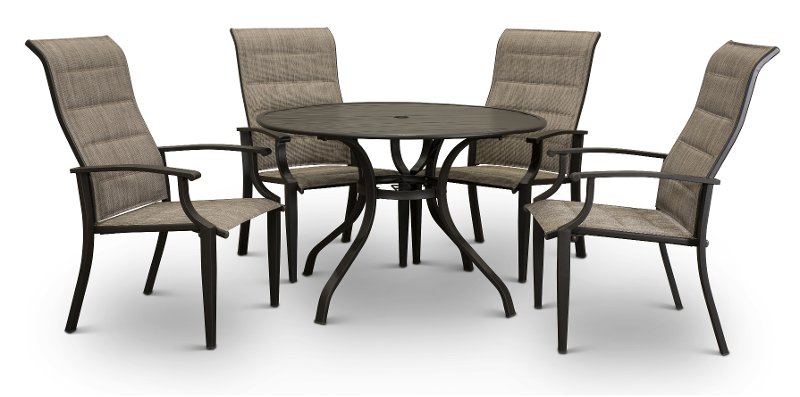 Bronze 5 Piece Patio Dining Set Amsterdam Rc Willey Furniture
