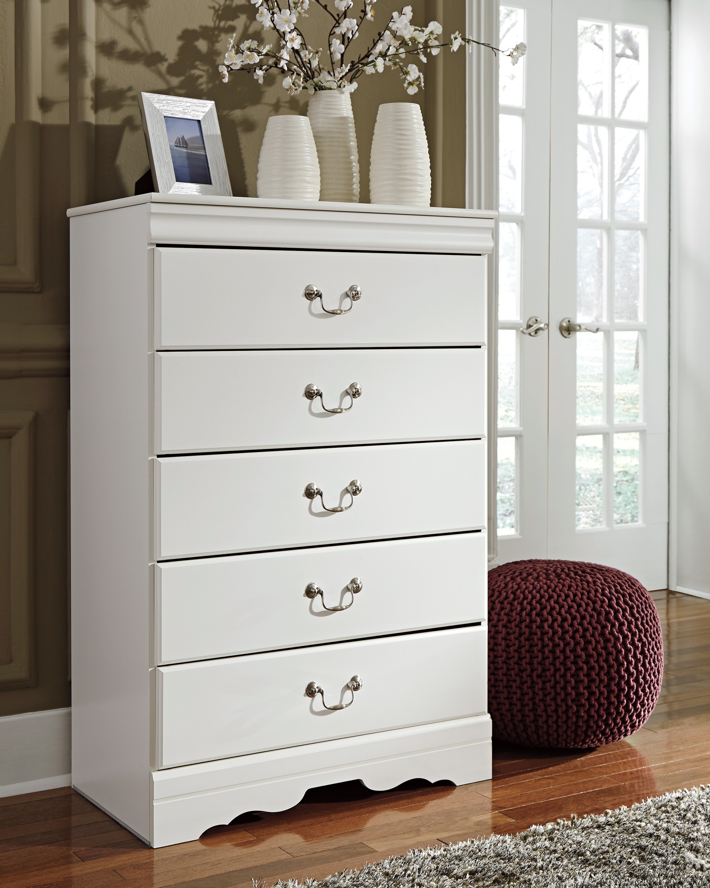 Traditional White Chest of Drawers - Anarasia-2