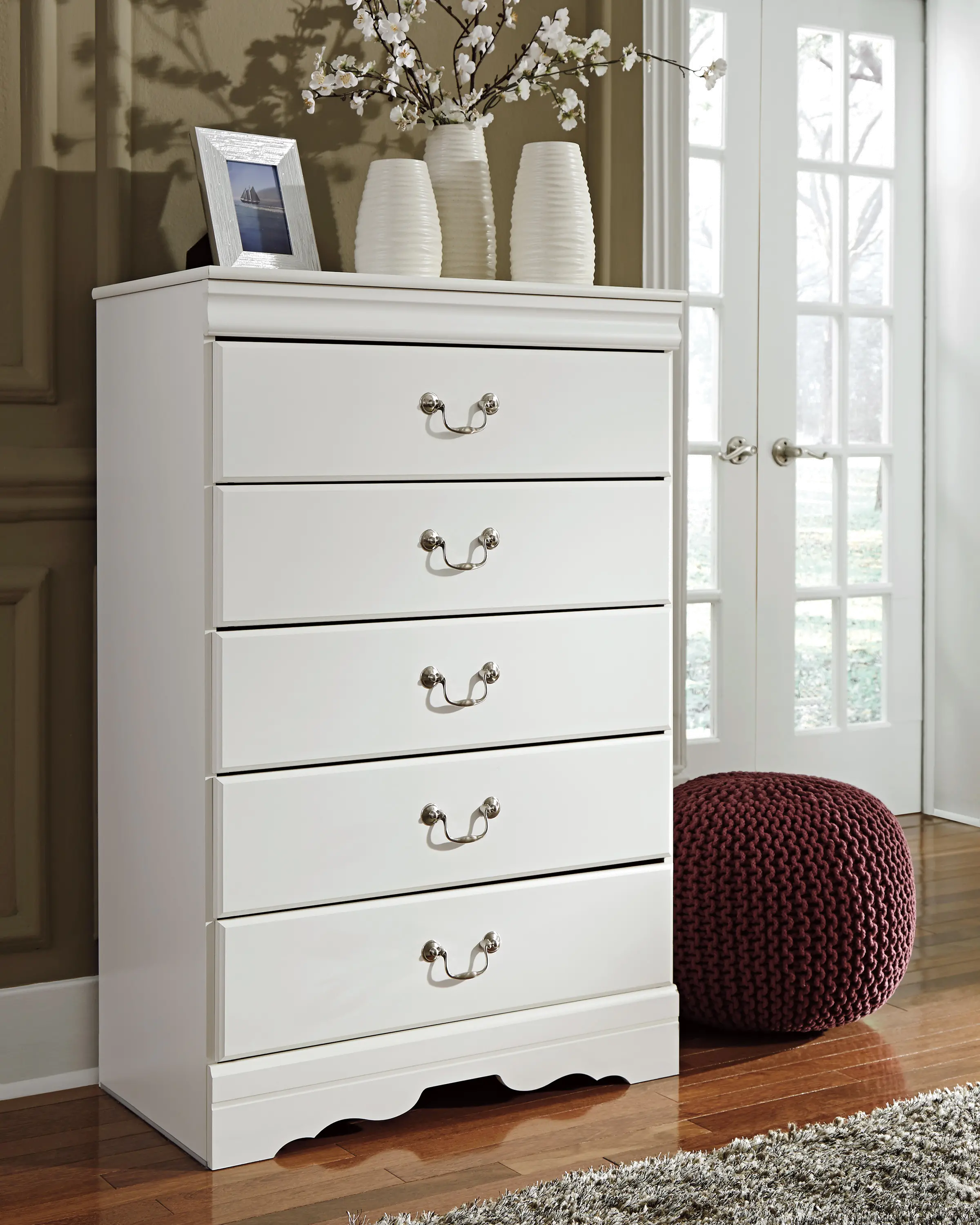Traditional White Chest of Drawers - Anarasia-2