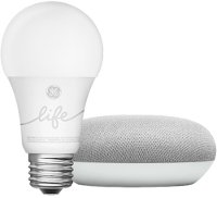 H1B-GOOGLE SMART LIGHT STARTER KIT Google Home Mini Smart Light Starter Kit - Chalk