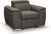 Casual Contemporary Taupe Chair with Pullout Ottoman - Ferriday