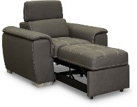 Casual Contemporary Taupe Chair with Pullout Ottoman - Ferriday-3