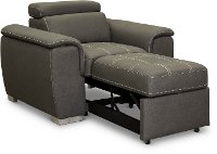 Casual Contemporary Taupe Chair with Pullout Ottoman - Ferriday-4