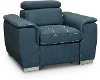 Casual Contemporary Blue Chair with Pullout Ottoman - Ferriday