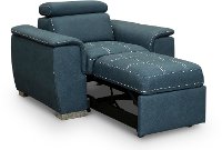 Casual Contemporary Blue Chair with Pullout Ottoman - Ferriday-2