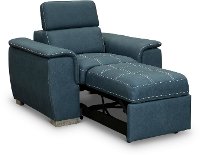 Casual Contemporary Blue Chair with Pullout Ottoman - Ferriday-3