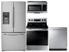 KIT Samsung 4 Piece Kitchen Appliance Package with Electric Ragne - Stainless Steel