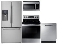 KIT Samsung 4 Piece Kitchen Appliance Package with Electric Ragne - Stainless Steel
