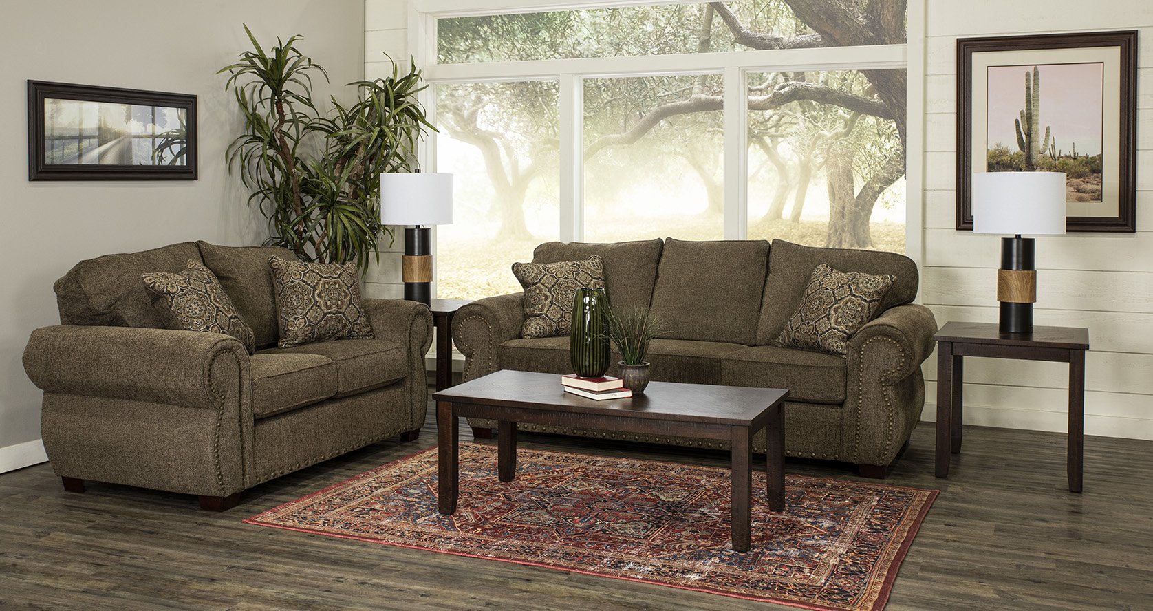 Southport Casual Traditional Coffee Brown 7 Piece Living Room Set-2