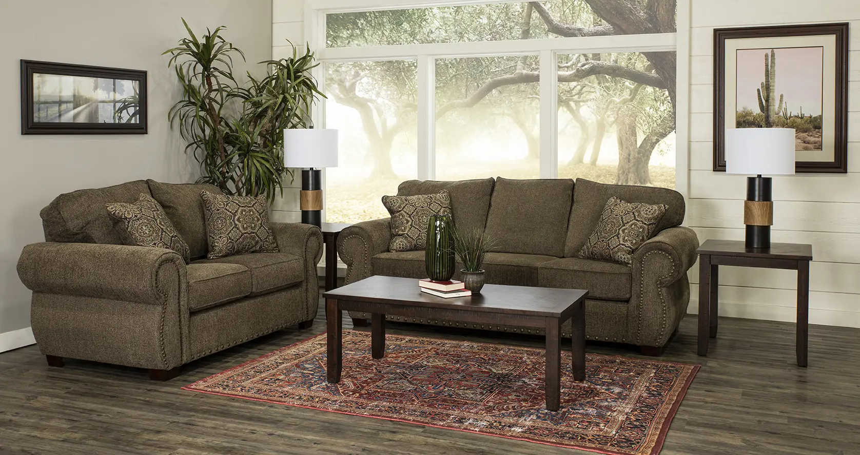 Southport Casual Traditional Coffee Brown 7 Piece Living Room Set-2