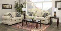 Casual Traditional Canvas Tan 7 Piece Living Room Set - Southport-2