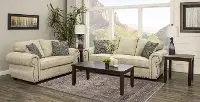 Southport Traditional Canvas 7 Piece Living Room Set with Sofa Bed
