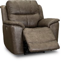 Sable Brown Leather-Match Power Recliner - Cade