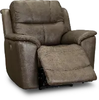 Sable Brown Leather-Match Power Recliner - Cade