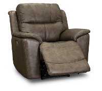 Sable Brown Leather-Match Power Recliner - Cade-3