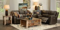 Sable Brown Leather-Match Power Reclining Living Room Set - Cade-6