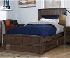KIT Rustic Contemporary Brown Twin Storage Bed - St. Croix