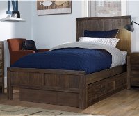 KIT Rustic Contemporary Brown Twin Storage Bed - St. Croix
