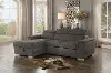 Ferriday Taupe Sectional Sofa with Pullout Sofa Bed and Left-Side Storage Chaise