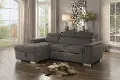 Ferriday Taupe Sectional with Pullout Sofa Bed and Storage