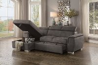 Taupe Sectional Sofa with Pullout Sofa Bed and Left-Side Storage Chaise - Ferriday-2