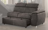 Taupe Sectional Sofa with Pullout Sofa Bed and Left-Side Storage Chaise - Ferriday-3