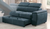 Blue Sectional Sofa with Pullout Sofa Bed and Left-Side Storage Chaise - Ferriday-3