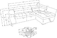 Blue Sectional Sofa with Pullout Sofa Bed and Left-Side Storage Chaise - Ferriday-4