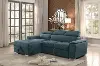 Ferriday Blue Sectional with Pullout Sofa Bed and Storage