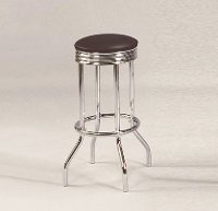 Black and Metal Retro Swivel Bar Stool