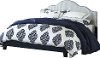 Clearance Navy Striped Full Upholstered Bed - Anchor Bay