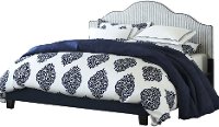 Navy Striped Full Upholstered Bed - Anchor Bay