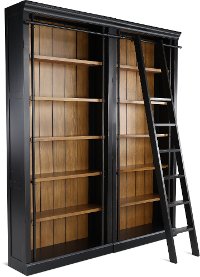 3 Piece Two Tone Brown Bookshelf Wall - Toulouse