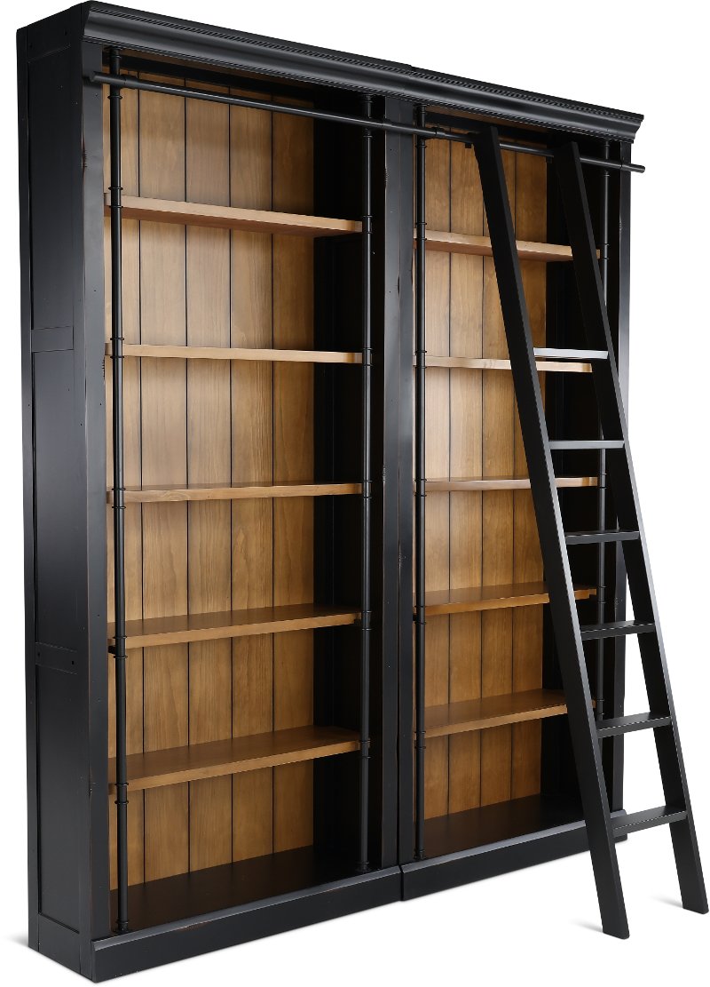 3 Piece Two Tone Brown Bookshelf Wall Toulouse Rc Willey