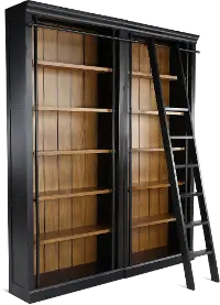 Toulouse 3 Piece Two Tone Brown Bookshelf Wall