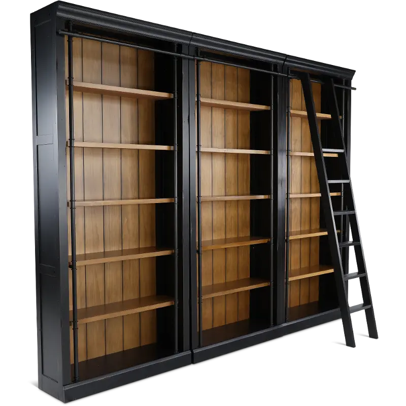 Toulouse 4 Piece Two Tone Brown Bookcase Wall