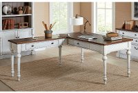 Cherry Brown and White L Shaped Office Desk - Durham
