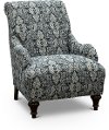 Traditional Indigo Blue Floral Accent Chair - Kelsey