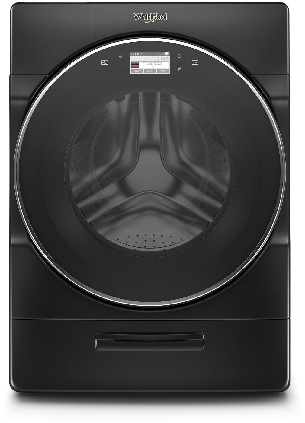 WFW9620HBK Whirlpool Smart Front Load Washer with XL Plus Dispenser - 5.0 cu. ft. Black-1