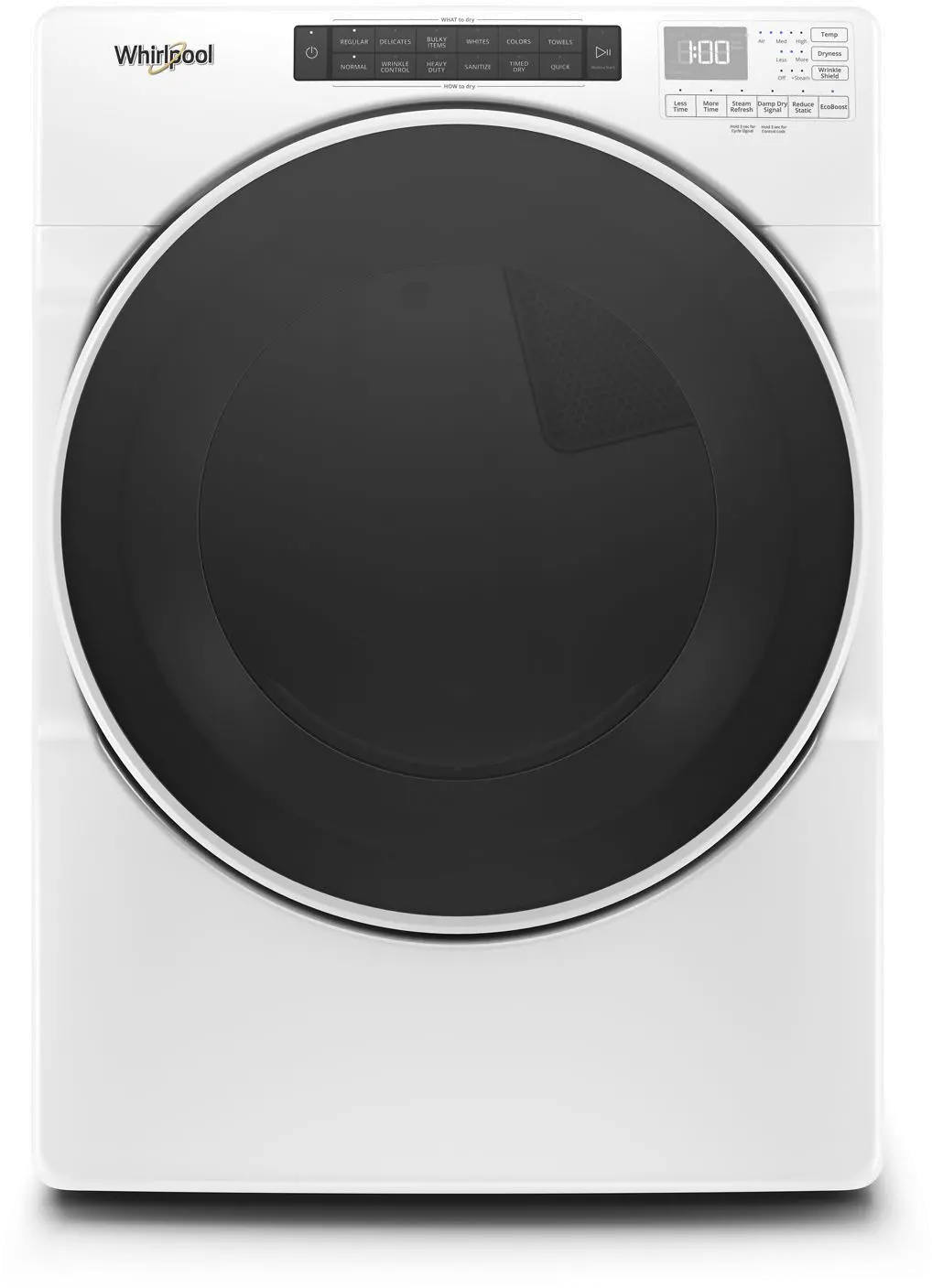 WED6620HW Whirlpool 7.4 cu. ft. Front Load Electric Dryer with Steam Cycles - White-1
