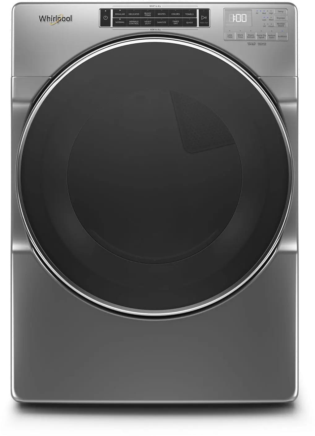 WED8620HC Whirlpool Electric Dryer with Steam Cycles - 7.4 cu. ft. Chrome-1