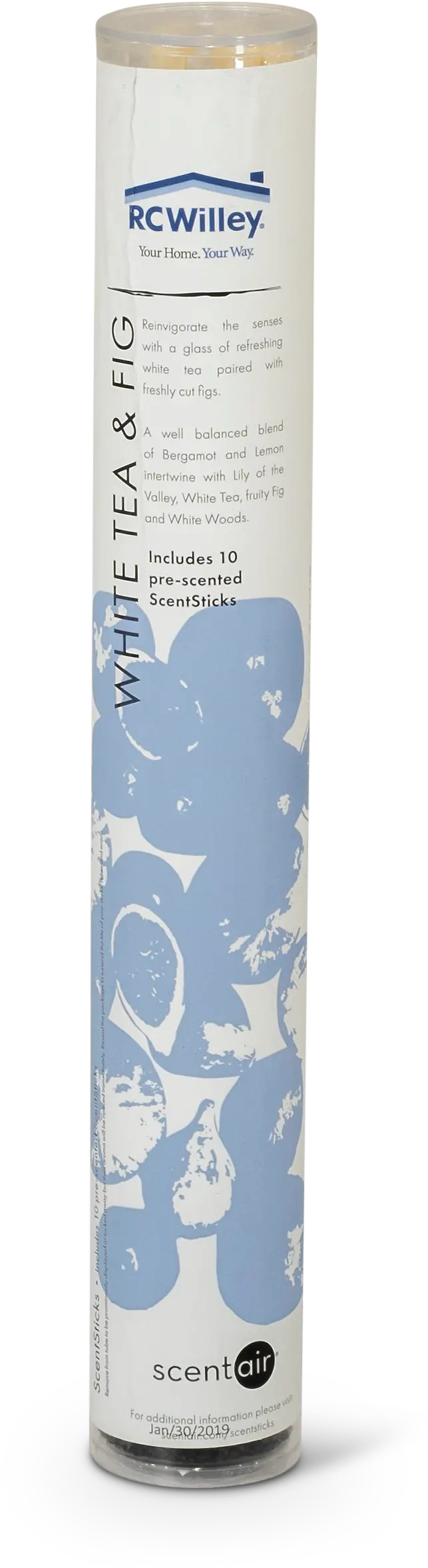 White Tea and Fig 10 Piece Pre-Scented Sticks with Vase-2