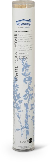 White Tea and Thyme 10 Piece Pre-Scented Sticks with Vase-2