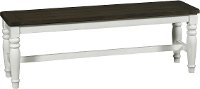 French Country White Two-Tone Dining Bench - Bourbon County