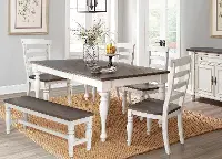 Bourbon County French Country White Two-Tone 6 Piece Dining Set