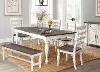 Clearance Bourbon County White Two-Tone 6 Piece Dining Set