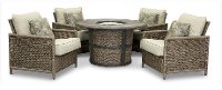 Wicker 5 Piece Patio Fire Pit - Shadbrook