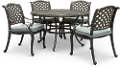 Macan 5 Piece Gray Round Patio Dining Set