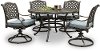 Cast Metal Round 5 Piece Patio Dining Set - Macan