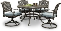 Cast Metal Round 5 Piece Patio Dining Set - Macan